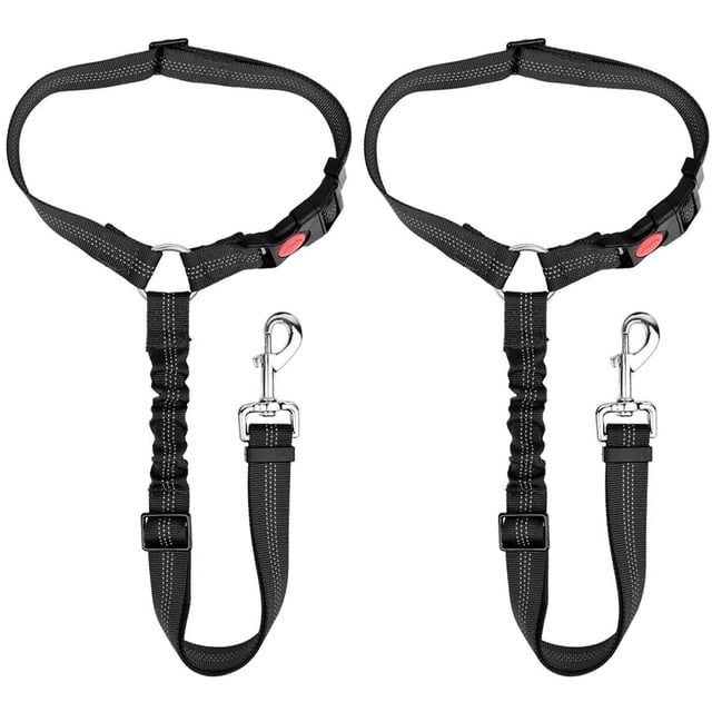 2Pcs Headrest Dog Car Seat Belt Adjustable Durable Safety Harness Restraint