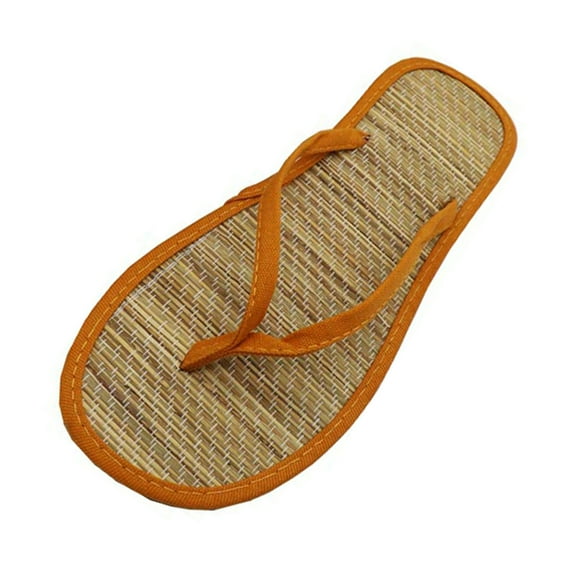 Shoes for Women Flat Slippers Comfortable Non-Slip Sandals Silent Bamboo Rattan Flip Flop Shoe