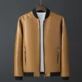 thumbnail image 7 of Autumn New Men Leather Coat Korean Fashion Leather Sheepskin Men Leather Jacket Trend Casual Fit Slim Baseball Clothes, 7 of 7