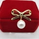 thumbnail image 3 of 2 broches de lazo de mariposa a la moda con broche de boda de perlas para mujer dorado 2 piezas, 3 of 8