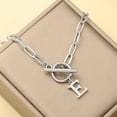 thumbnail image 3 of L.YY Silver Initial Letter F Pendant Necklace, OT Clasp Chain , (Includes Gift Box), 18 Inches, Link Chain, 3 of 6