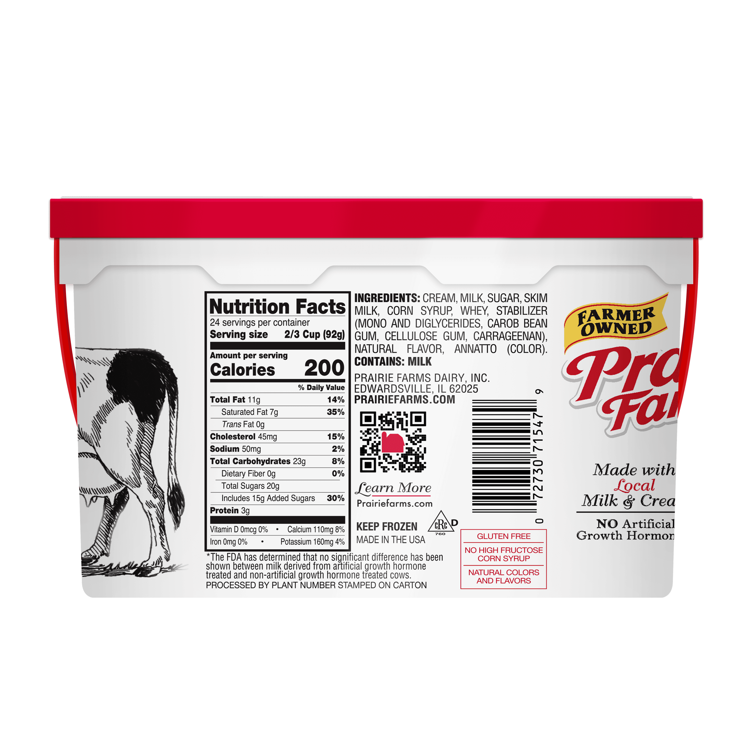 Prairie Farms Premium Vanilla Ice Cream 4 QT Pail