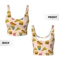 thumbnail image 5 of Fotbe Hamburger Pizza Coke Pattern Womens' Sports Bra Longline Wirefree Padded with Medium Support Sports Moisture-Wicking Workou Vest,Tank Top-XX-Large, 5 of 9