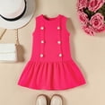 thumbnail image 5 of MEZZALL Toddler Girls Sleeveless Ruffles Dress Dance Party Dresses O-Neck Solid Color Stylish Sundress, 5 of 6