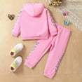 thumbnail image 4 of Vividxx Girls' Clothing Sets Girls Winter Outfits 2 Piece Set Hooded Zip Up Jacket With Print And Pants Soft Casual Tracksuit For Toddler 2-3 Years, 4 of 7