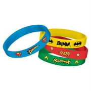 VARIOUS Justice League 'Heroes Unite' Rubber Bracelets / Favors (4pcs)