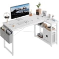 thumbnail image 2 of Shaped Computer Desk with Reversible Shelves  Inch Small Corner Desk with Storage Bag  Gaming Desk Computer Table Study Writing Table for Home Office Bedroom Small Space, 2 of 5