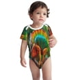 thumbnail image 2 of Xecao Chameleon Pattern Baby Climbing Bodysuit Short Sleeve Onesie Unisex 0-12 Months Baby Shirt Newborn Outfits Crotch snap design-3 Months, 2 of 6