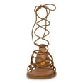 thumbnail image 3 of FSJ Women Open Toe Lace up Gladiator Sandals Woven Strappy Ankle Wrap Flats Summer Beach Outdoor Shoes Size 15 Sienna, 3 of 5