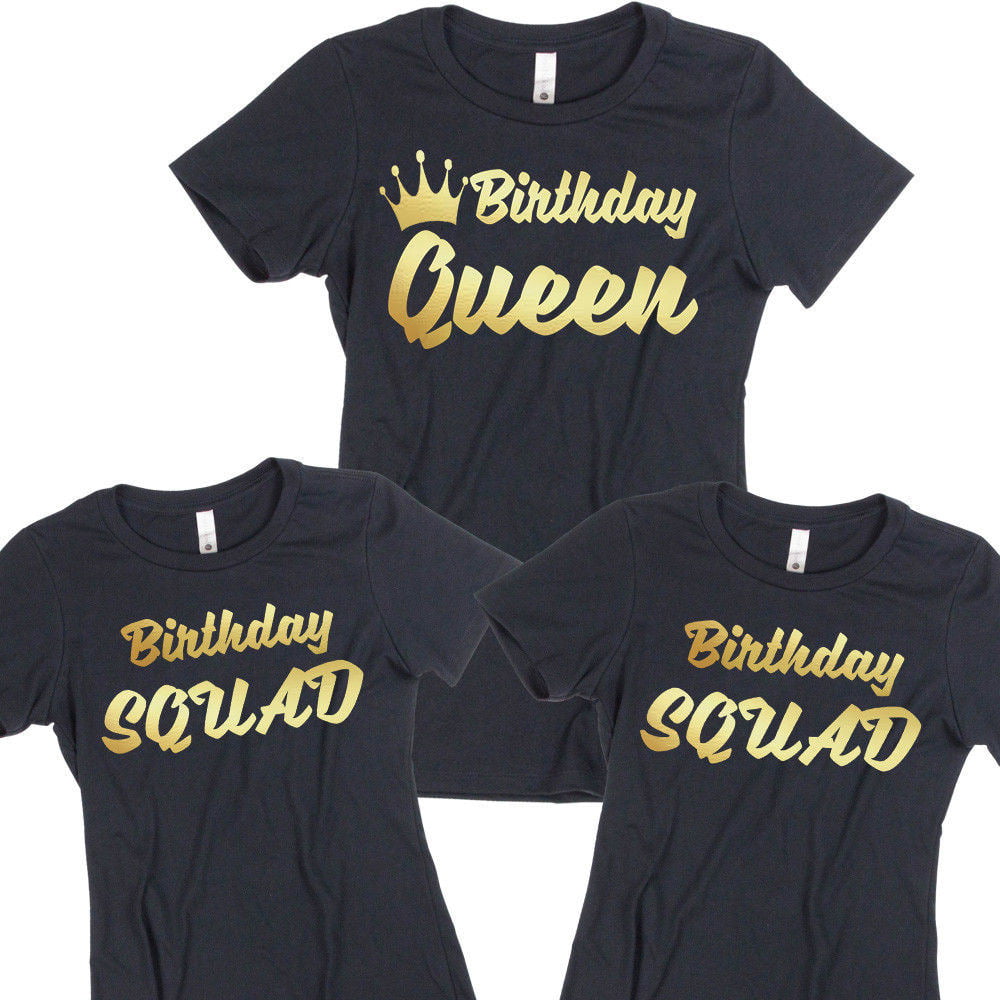 CartoonCity - Birthday TSHIRT Birthday Queen Squad Lady Tee Shirt ...