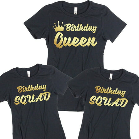 Birthday TSHIRT Birthday Queen Squad Lady Tee Shirt Birthday Girl Party
