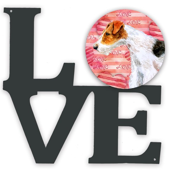 Fox Terrier Love Metal Wall Artwork LOVE