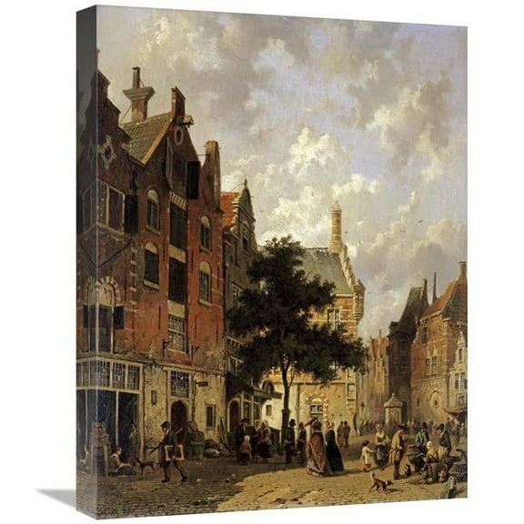 22 in. A Street Scene Art Print - Adrianus Eversen
