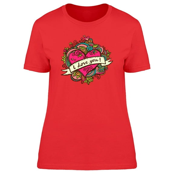 I Love You Heart With Ribbon Tee Women's -Image by Shutterstock