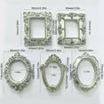 thumbnail image 2 of 5 Pcs Siver Mini Frames Vintage Flower Round Rectangle Baroque Picture Frame Table Top Jewelry Display Frame for Christmas Holiday Party Hotel Decor, 2 of 5