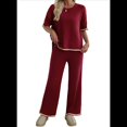 thumbnail image 2 of Pantalón de Punto de Corta, Traje Rojo Vino, Talla S, 2 of 7