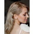 thumbnail image 3 of Wedding Bride Pearl Hair Side Comb Rhinestone Hair Clips Pins Headpiece Vintage Hair Accessories Jewelry for Brides Bridesmaids Flower Girls, 3 of 4