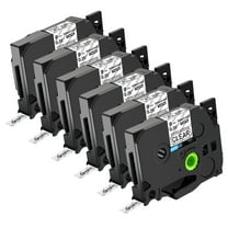 NineLeaf 6 Pack Compatible for Brother P-Touch Black on Clear TZe TZ Label Maker Tape TZe-S121 TZ-S121 9mm 0.35'' Extra Strength Laminated Label Tape