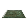 thumbnail image 2 of Ahgly Company Machine Washable Indoor Square Persian Turquoise Blue Traditional Area Rugs, 4' Square, 2 of 4