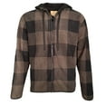thumbnail image 3 of Men's Flannel Hoodie Sherpa Fleece Lined Plaid Zip Up Lightweight Jacket Casual, Light Grey, S, 3 of 7