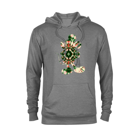 Disney Mickey Mouse Shape Christmas Holiday Tie-Dye Retro - Pullover Hoodie for Adults - Customized-Athletic Heather