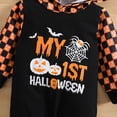 thumbnail image 5 of URMAGIC Baby Boy Girl Halloween Outfit Infant One-Piece Romper Hoodie Jumpsuit Fall Winter Outfit 0-24M, 5 of 6