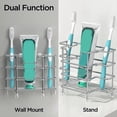 thumbnail image 4 of Soporte para Cepillo de Dientes Montado en la Pared para BañO, Organizador de Accesorios de BañO de Acero Inoxidable con 3 Ranuras para Espacios PequeñOs-A, 4 of 5
