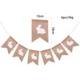 thumbnail image 2 of Tachiuwa Easter Bunny Burlap Banner Linen Flags Easter Decoration Ornament Rustic Rabbit Bunting Garland for Office Party Wall Windows, 2 of 10