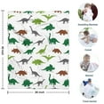 thumbnail image 4 of White Dinosaurs Silhouette Pattern Blanket,Comfortable Soft Flannel Throw Blanket,All Season,Warm Lightweight Blankets for Sofa Bed Couch Living Room Chair,30"x40", 4 of 4
