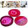 thumbnail image 2 of Creative Cup Mat Stone Natural Agate Sliced Coaster Compact Round Cup Mat Sliced for Living Room, 2 of 5