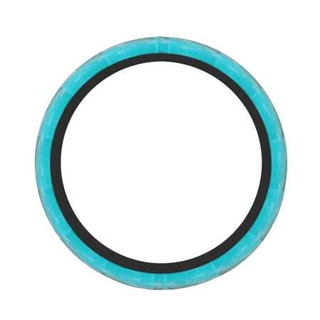 Gaeub Pink Float Ring On Beach Breathable Stretch Elastic Steering Wheel Cover Cool in Summer and Warm in Winter Universal 15 inch