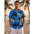 thumbnail image 5 of Mens Hawaiian Shirts Tops Short Sleeve Floral Button Down Beach Shirt Vintage Tropical Palm Summer Lightweight Blouses Male, 5 of 6