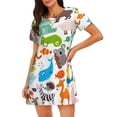 thumbnail image 1 of Balery Animals Camisón de manga corta con cuello redondo para mujer, cómodo y elegante., 1 of 6