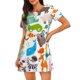 thumbnail image 1 of Fotbe Animals Bata de Dormir para Mujer con Estampado, Camisón de Algodón de Manga Corta, Ropa de Dormir Casual, 1 of 6
