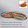 thumbnail image 4 of Thanksgiving Set of 6 Round Microfiber Leather Coasters, 11x11 cm/4.3x4.3 in - Absorbent Drink Mats for Table Decor, Bottom - Stylish and Durable Cup Holders for Home and Office Use, 4 of 6