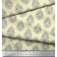 thumbnail image 3 of Soimoi Polyester Crepe Fabric Leaves,Floral & Paisley Block Printed Fabric 1 Yard 42 Inch Wide, 3 of 3