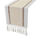 thumbnail image 1 of Table for Home Decor with Tassels 72 Inches Long Farmhouse Rustic Table Runner Cream & Brown Macrame Burlap Fall Table Decoration for Living Room Bridal Shower (12x72 Inches), 1 of 5