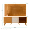 thumbnail image 4 of Moveis Combo Mueble Rack y Panel de Pared para TV hasta 65" Modelo Cronos, 2 Puertas correderas, Panel y bancada en MDP de 15 mm, Patas de poliestireno Color Cinamomo / Off White, 4 of 4