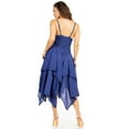 thumbnail image 2 of Sakkas Lady Mary Jacquard Corset Style Bodice Lightweight Handkerchief Hem Dress - Navy - One Size, 2 of 5