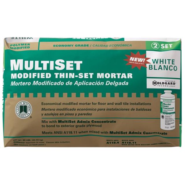 Custom Building Products White MultiSet Modified Thin-Set Mortar MSMW50
