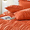 thumbnail image 4 of King Size Comforter Set Bedding Ruched Coral Comforter King Bed Set Boho Shabby Chic Comforter Fluffy Piece Ruffle Comforter Set with Pillow Girl Bedding Soft and Luxury, 4 of 6
