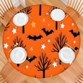 thumbnail image 2 of Happy Halloween Round Tablecloth with Elastic Edge Waterproof Spillproof Pumpkin Skull Bat Spider Table Covers Tablecloth for Halloween Party Decorations Favors (52in), 2 of 7