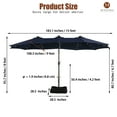 thumbnail image 5 of 15ft Large Patio Umbrella with Solar Lights, Double-Sided Outdoor Market Rectangle Beach Umbrellas with 36 LED Lights, Umbrella Base (Stand) Included, 5 of 9