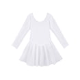 thumbnail image 4 of DPOIS Kids Girls Long Sleeves Ballet Leotard Dancewear Gymnastics Outfit White 2-3, 4 of 6