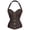 Brown, variant on LILIYA Gothic Corset Tops for Women, Halter Steel Boned Overbust Bustier Shapewear, Adjustable Lace Up Waist Cincher Bodysuit for Halloween Party, Vintage Corset Top