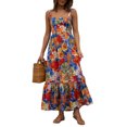 thumbnail image 1 of TRKIYQC Vestido sin mangas floral para mujer Dobladillo con volantes Vestido largo de fiesta sin espalda de verano para cóctel Ropa de calle de playa TRKIYQC  moda, 1 of 9