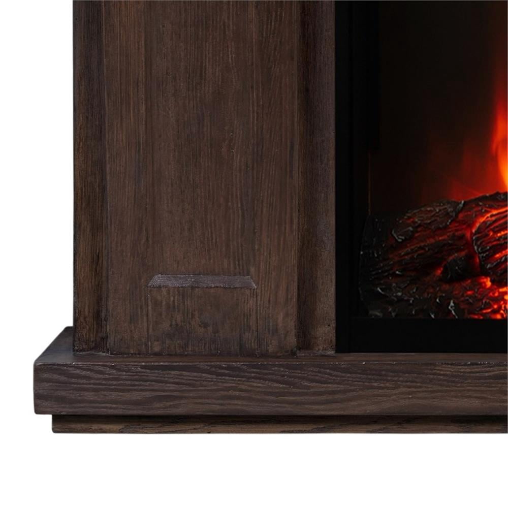 LIVILAND 48" Magnesium Oxide Freestanding Electric Fireplace - Brown