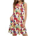 thumbnail image 1 of Mefallenssiah Robes d'Été pour Femmes Plage Florale T-Shirt Robe Décontractée Poches Boho Robe Débardeur, 1 of 5