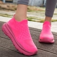 thumbnail image 5 of Domzle Womens Mens Slip on Walking Shoes Comfort Lightweight Casual Sneakers Non-Slip Breathable Work Shoes Mesh Sport Casual Fashion Running Sneakers Hot Pink, 5 of 7