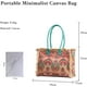 thumbnail image 3 of LHSHID Women Canvas Handbag Ethnic Style Tote Bag Retro Shoulder Bag with Tassels Summer Beach Bag Bohemian Top Handle Bag, 3 of 6